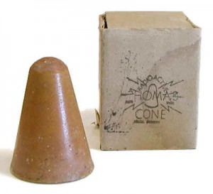 Cone containing uranium ore.  This "emanator" was put in water for drinking to boost immunity.